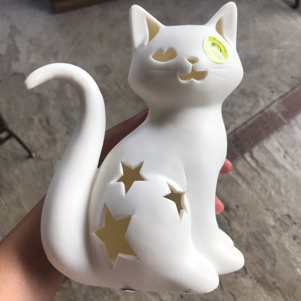 Paint your own Halloween black cat Ceramic Statue
